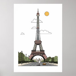 Minimalistischer Eiffelturm Paris Poster