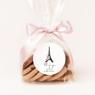 Minimalistischer Eiffelturm Paris Thema Junggesell Runder Aufkleber