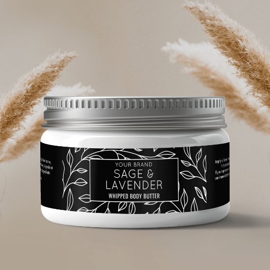 Minimalistischer Einfach-Schwarzer Floral 4 OZ Kos