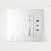 Minimalistischer Einfache Hochzeitskabinett-Hinter Wandteppich (Vorderseite (Horizontal))