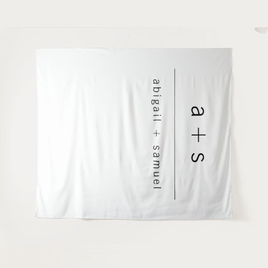 Minimalistischer Einfache Hochzeitskabinett-Hinter Wandteppich (Vorderseite (Horizontal))