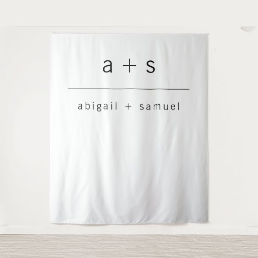 Minimalistischer Einfache Hochzeitskabinett-Hinter Wandteppich (Vorderseite)