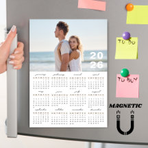 Minimalistischer einfacher 2026er Kalender-Foto-Ma