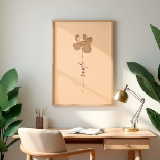 Minimalistischer einfacher Blumenwandkunst Poster