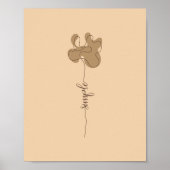 Minimalistischer einfacher Blumenwandkunst Poster (Vorne)