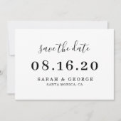 Minimalistischer einfacher Chic Save the Date Einladung (Vorderseite)