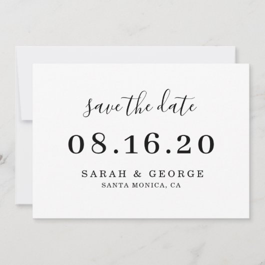 Minimalistischer einfacher Chic Save the Date Einladung (Vorderseite)