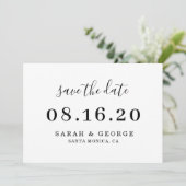 Minimalistischer einfacher Chic Save the Date Einladung (Stehend Vorderseite)