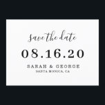 Minimalistischer einfacher Chic Save the Date Einladung<br><div class="desc">Moderne,  minimalistisch-schwarz-weiße Save the Date Karte</div>