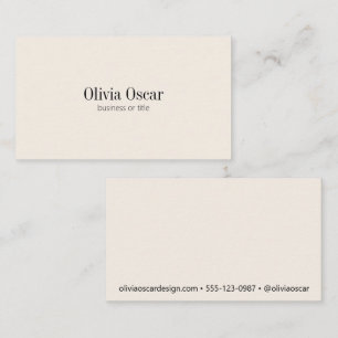 Minimalistischer einfacher Ivory-Cream sauberer Jo Visitenkarte