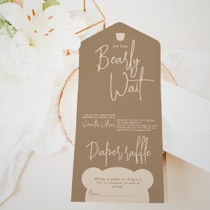 Minimalistischer einfacher moderner kleiner Bär Ba All In One Einladung