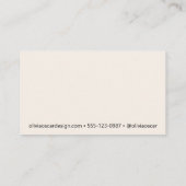 Minimalistischer einfacher Name der Elfenbeincreme Visitenkarte (Rückseite)