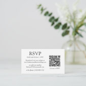 Minimalistischer einfacher QR-Code-Hochzeit-RSVP Begleitkarte (Stehend Vorderseite)