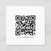 Minimalistischer einfacher QR-Code Quadratische Visitenkarte (Rückseite)
