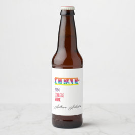 Minimalistischer einfacher Regenbogen-Absolvent  Bierflaschenetikett