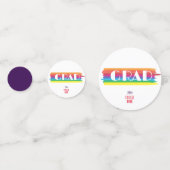 Minimalistischer einfacher Regenbogen Absolvent Konfetti (Rückseiten)