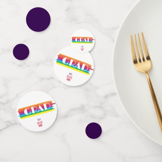 Minimalistischer einfacher Regenbogen Absolvent Konfetti (Gruppe)