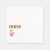 Minimalistischer einfacher Regenbogen Absolvent Serviette (Vorderseite)