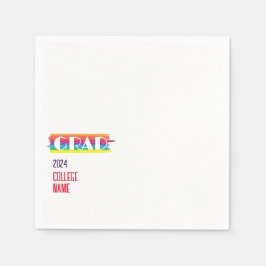 Minimalistischer einfacher Regenbogen Absolvent Serviette