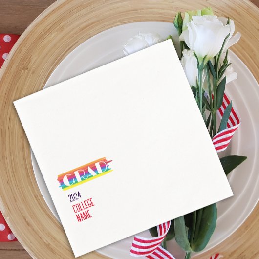 Minimalistischer einfacher Regenbogen Absolvent Serviette