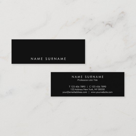 Minimalistischer einfacher sauberer mini visitenkarte (Vorne/Hinten)