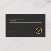 Minimalistischer einfacher schlichter schwarzer visitenkarte (Rückseite)