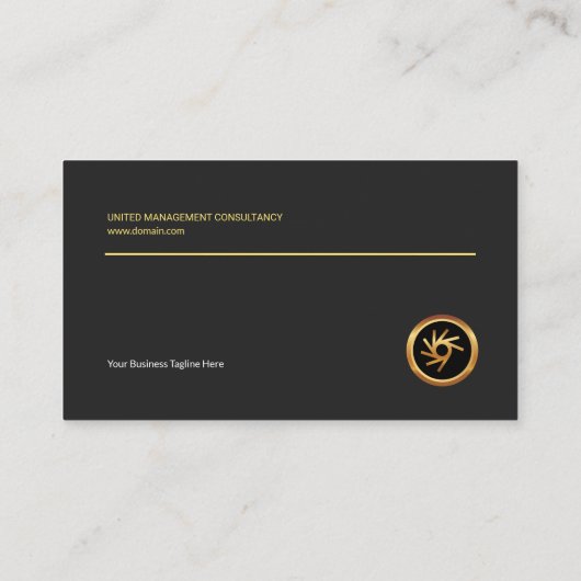 Minimalistischer einfacher schlichter schwarzer visitenkarte (Rückseite)