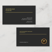 Minimalistischer einfacher schlichter schwarzer visitenkarte (Vorne/Hinten)