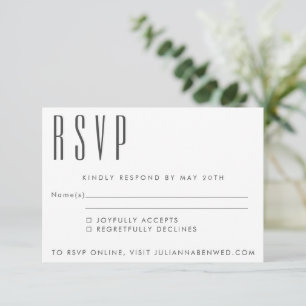 Minimalistischer einfacher Schwarz-Weiß-Mid-Centur RSVP Karte