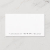 Minimalistischer, einfacher Schwarz-weißer Reinrau Visitenkarte (Rückseite)