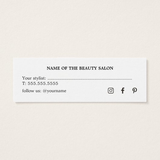 Minimalistischer, einfacher Schwarz-weißer Schönhe (Rückseite)