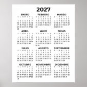 Minimalistischer einfacher schwarzer spanischer Ka Poster (Vorne)