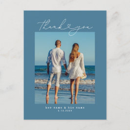 Minimalistischer einfacher Script-Herz-Hochzeitsti Postkarte