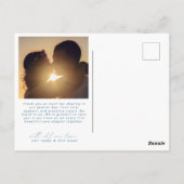 Minimalistischer einfacher Script-Herz-Hochzeitsti Postkarte (Rückseite)