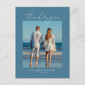 Minimalistischer einfacher Script-Herz-Hochzeitsti Postkarte (Vorderseite)