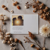 Minimalistischer einfacher Script-Herz-Hochzeitsti Postkarte