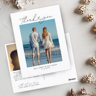 Minimalistischer einfacher Script-Herz-Hochzeitsti Postkarte