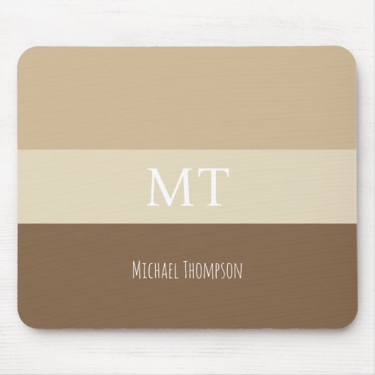 Minimalistischer einfacher und stilvoller Monogram Mousepad (Vorne)