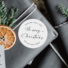 Minimalistischer, einfacher Weihnachtsurlaub Runder Aufkleber