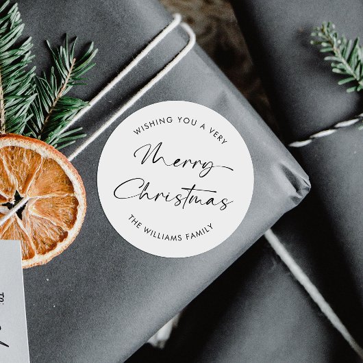 Minimalistischer, einfacher Weihnachtsurlaub Runder Aufkleber