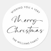 Minimalistischer, einfacher Weihnachtsurlaub Runder Aufkleber (Vorderseite)