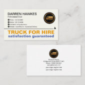 Minimalistischer einfacher weißer Lkw-Transport Visitenkarte (Vorne/Hinten)