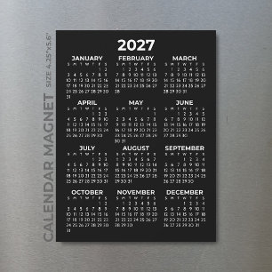 Minimalistischer einfacher weißer Magnetkalender 2 Magnetkarte