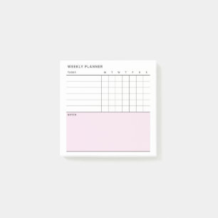 Minimalistischer Einfaches Wöchentlicher Planungsk Post-it Klebezettel