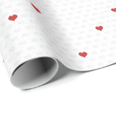 Minimalistischer Einfaches XO XO Rotes Herz Valent Geschenkpapier (Rolleneckpunkt)