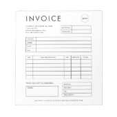 Minimalistischer Eingang kundenspezifischer Rechnu Notizblock (Vorderseite)