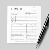 Minimalistischer Eingang kundenspezifischer Rechnu Notizblock