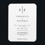Minimalistischer Einladungs-Magnet Magnet<br><div class="desc">Elegantes einfaches Design mit Monogrammen. Perfekt als Magnet!</div>