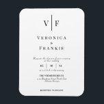 Minimalistischer Einladungs-Magnet Magnet<br><div class="desc">Elegantes einfaches Design mit Monogrammen. Perfekt als Magnet!</div>