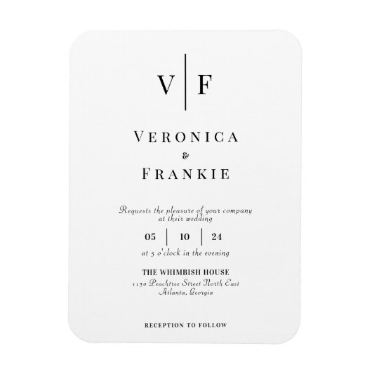 Minimalistischer Einladungs-Magnet Magnet (Vertikal)